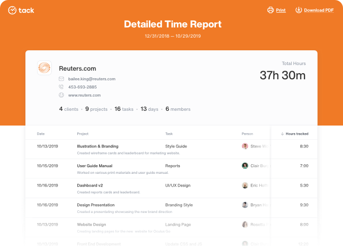 Share Report with Client