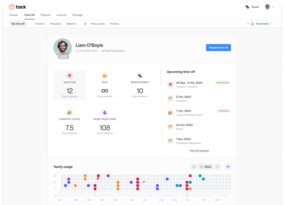 Time off dashboard